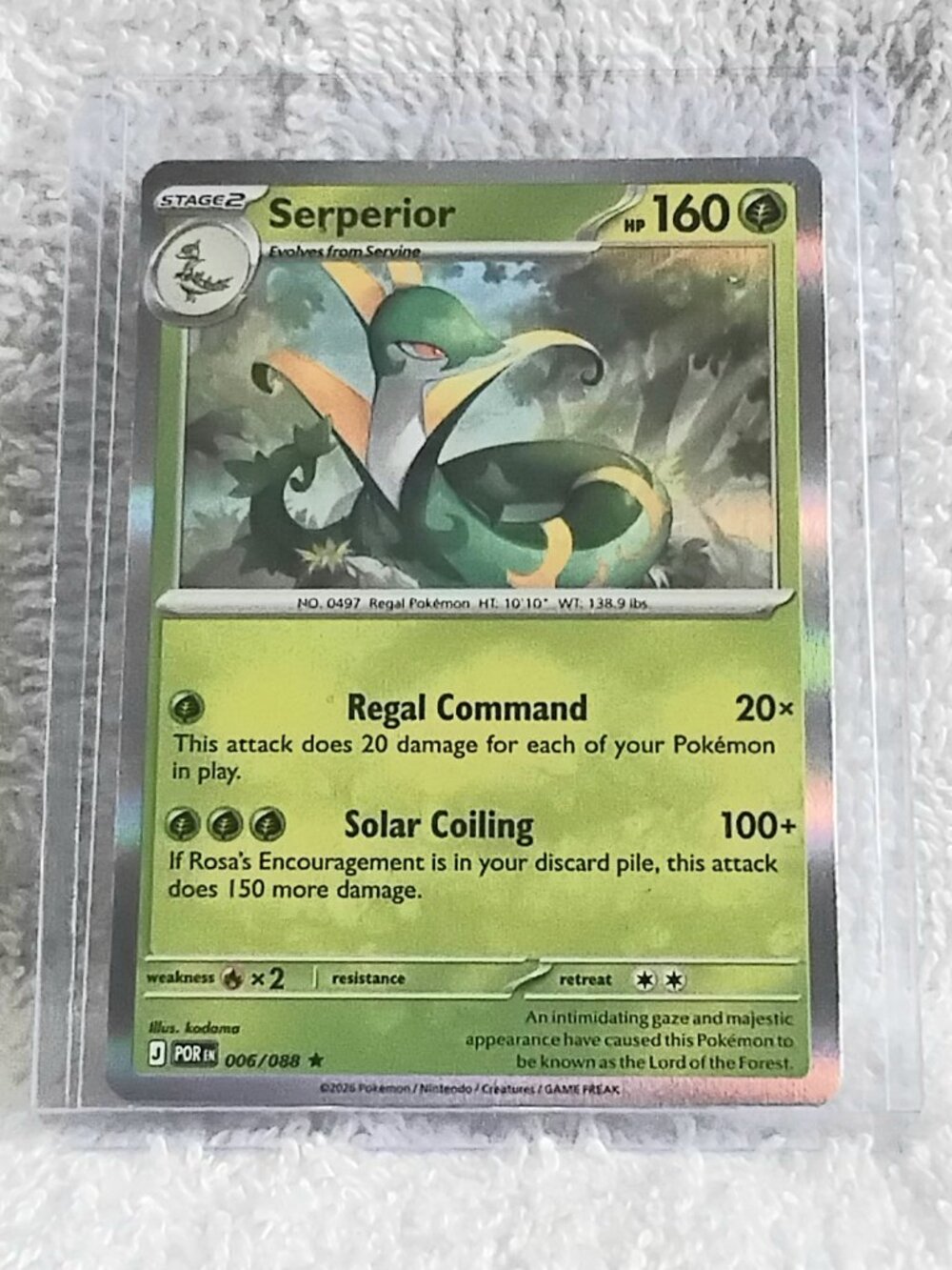 Mint 2026 Pokemon Serperior Rare ☆ Holo Card 006/088!!